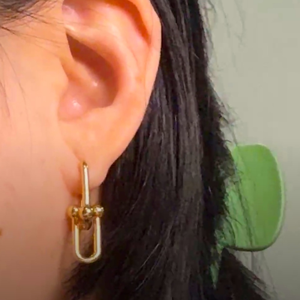 18k Gold Saudi Hardwear Link Earrings Yellow Gold